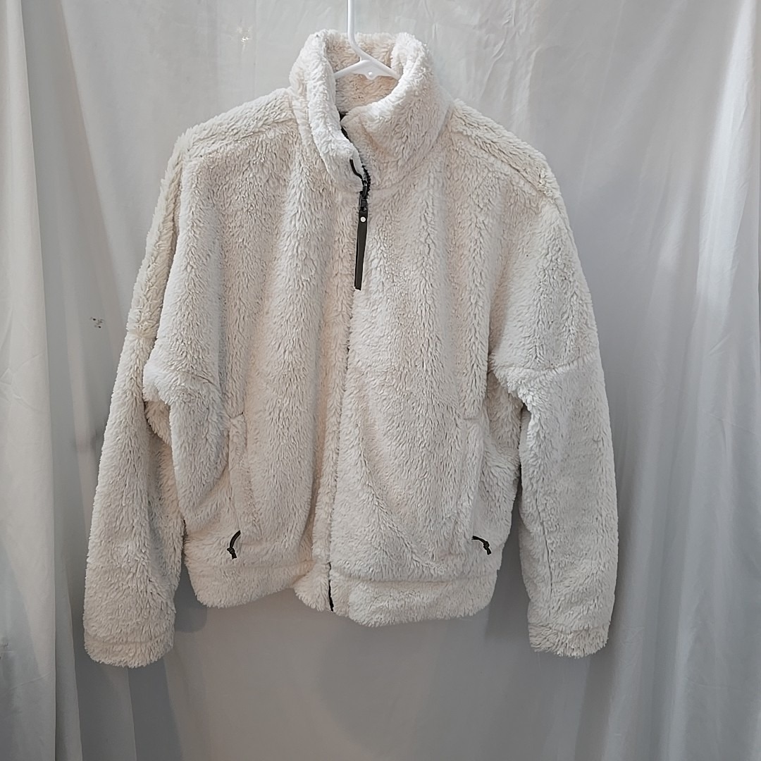Columbia Bundle Up Reversible Jacket Fleece Mesh Ivory Green Women's Size L